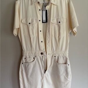 Rag & Bone Off-White Denim Jumpsuit
